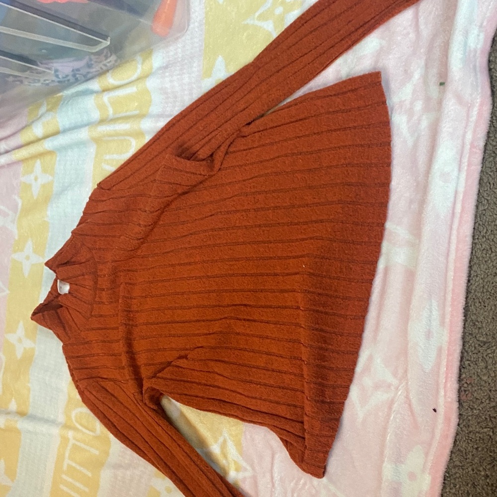 SHEIN Burnt Orange Cowl Neck Sweater